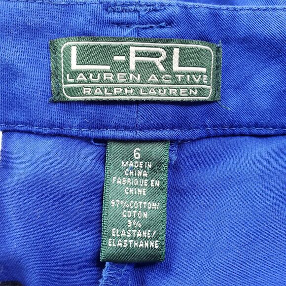Lauren Ralph Lauren Womens Size 6 Active Crop Capri Pants Solid Blue Stretch - Picture 3 of 7